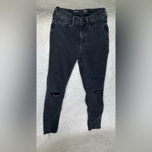 Old Navy Black Distressed Skinny Jeans